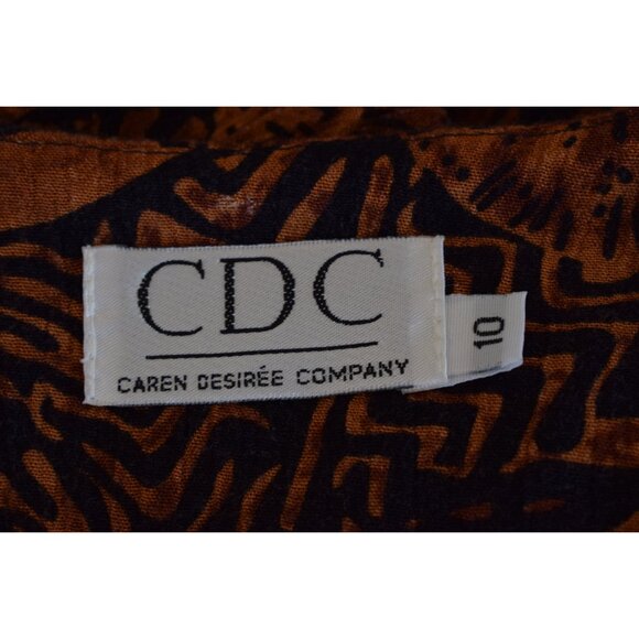 Vintage 90s Crinkle Rayon/Poly Black Dress‎ size 10 - Picture 8 of 10